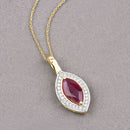 1.52 Carat Genuine Ruby and White Diamond 10K Yellow Gold Pendant
