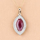 1.52 Carat Genuine Ruby and White Diamond 10K Yellow Gold Pendant