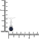0.88 Carat Genuine Blue Sapphire and White Diamond 10K White Gold Pendant