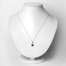 0.88 Carat Genuine Blue Sapphire and White Diamond 10K Yellow Gold Pendant