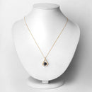 1.24 Carat Genuine Blue Sapphire and White Diamond 10K Yellow Gold Pendant