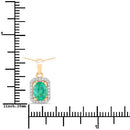 0.83 Carat Genuine Zambian Emerald and White Diamond 10K Yellow Gold Pendant
