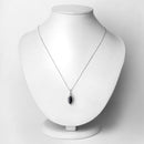 2.27 Carat Genuine Blue Sapphire and White Diamond 10K White Gold Pendant