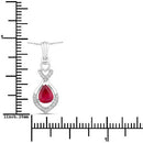 0.86 Carat Genuine Ruby and White Diamond 14K White Gold Pendant