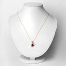 1.98 Carat Genuine Ruby and White Diamond 14K Yellow Gold Pendant
