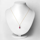1.60 Carat Genuine Ruby and White Diamond 14K Yellow Gold Pendant