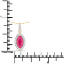1.60 Carat Genuine Ruby and White Diamond 14K Yellow Gold Pendant