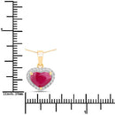2.08 Carat Genuine Ruby and White Diamond 14K Yellow Gold Pendant