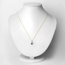 0.72 Carat Genuine Blue Sapphire and White Diamond 14K Yellow Gold Pendant