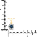 0.72 Carat Genuine Blue Sapphire and White Diamond 14K Yellow Gold Pendant