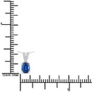 0.71 Carat Genuine Blue Sapphire and White Diamond 14K White Gold Pendant