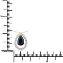 1.15 Carat Genuine Blue Sapphire and White Diamond 14K Yellow Gold Pendant