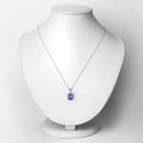 2.85 Carat Genuine Tanzanite and White Diamond 14K White Gold Pendant