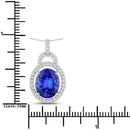 4.06 Carat Genuine Tanzanite and White Diamond 14K White Gold Pendant