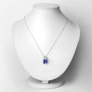 4.30 Carat Genuine Tanzanite and White Diamond 14K White Gold Pendant