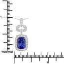 2.62 Carat Genuine Tanzanite and White Diamond 14K White Gold Pendant