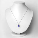 2.36 Carat Genuine Tanzanite and White Diamond 14K White Gold Pendant