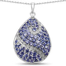 4.72 Carat Genuine Tanzanite .925 Sterling Silver Pendant
