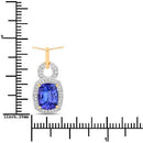 2.23 Carat Genuine Tanzanite and White Diamond 14K Yellow Gold Pendant