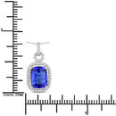 2.25 Carat Genuine Tanzanite and White Diamond 14K White Gold Pendant