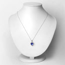 2.53 Carat Genuine Tanzanite and White Diamond 14K White Gold Pendant
