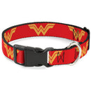 Plastic Clip Collar - DC League of Super-Pets Wonder Woman Logo Red/Yellow