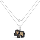 0.89 Carat Genuine Black Diamond and Yellow Diamond .925 Sterling Silver Pendant