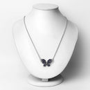 3.83 Carat Genuine Blue Sapphire and White Zircon .925 Sterling Silver Pendant