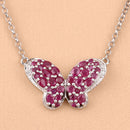 4.15 Carat Genuine Ruby and White Zircon .925 Sterling Silver Pendant