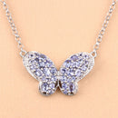 3.31 Carat Genuine Tanzanite and White Zircon .925 Sterling Silver Pendant