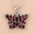 4.90 Carat Genuine Garnet .925 Sterling Silver Pendant