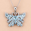 4.84 Carat Genuine Swiss Blue Topaz .925 Sterling Silver Pendant