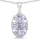 2.21 Carat Genuine Tanzanite .925 Sterling Silver Pendant