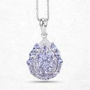 2.64 Carat Genuine Tanzanite and White Topaz .925 Sterling Silver Pendant