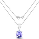1.15 Carat Genuine Tanzanite .925 Sterling Silver Pendant