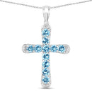 3.85 Carat Genuine Blue Topaz .925 Sterling Silver Pendant