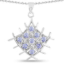 0.90 Carat Genuine Tanzanite .925 Sterling Silver Pendant