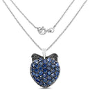 4.17 Carat Genuine Blue Sapphire .925 Sterling Silver Pendant