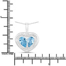 2.66 Carat Genuine Blue Topaz and White Topaz .925 Sterling Silver Pendant
