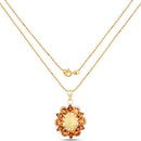 5.99 Carat Genuine Ethiopian Opal and Citrine .925 Sterling Silver Pendant