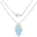 4.77 Carat Genuine Swiss Blue Topaz .925 Sterling Silver Pendant