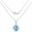 11.10 Carat Genuine Blue Topaz .925 Sterling Silver Pendant
