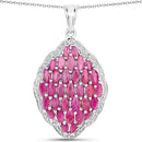 4.46 Carat Genuine Ruby .925 Sterling Silver Pendant