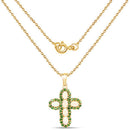 14K Yellow Gold Plated 3.11 Carat Genuine Ethiopian Opal and Chrome Diopside .925 Sterling Silver Pendant