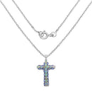 3.32 Carat Genuine Ethiopian Opal and Tanzanite .925 Sterling Silver Pendant