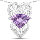 5.80 Carat Genuine Amethyst .925 Sterling Silver Pendant