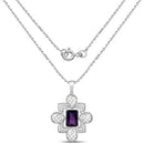 7.80 Carat Genuine Amethyst .925 Sterling Silver Pendant
