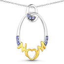 0.18 Carat Genuine Tanzanite .925 Sterling Silver Pendant