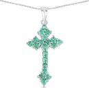 2.00 Carat Genuine Zambian Emerald .925 Sterling Silver Pendant
