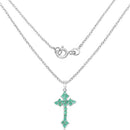 2.00 Carat Genuine Zambian Emerald .925 Sterling Silver Pendant